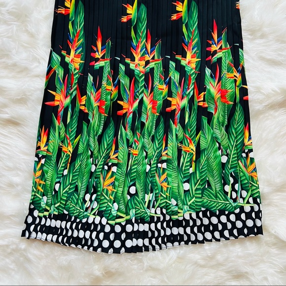 New! LALIPOP Design Pleated Polka Dot Pattern Midi Skirt - Picture 6 of 8